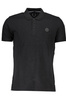GIAN MARCO VENTURI M�SKA KOSZULKA POLO Z KR�TKIM R�KAWEM W KOLORZE CZARNYM
