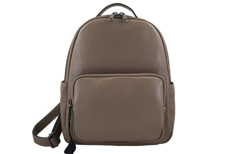 Elegancki plecak skórzany - Beżowy ciemny