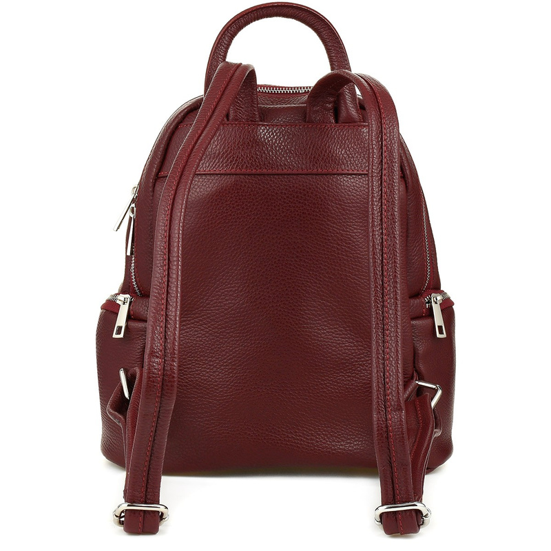 Włoski plecak skórzany damski skóra naturalna bordowy U21