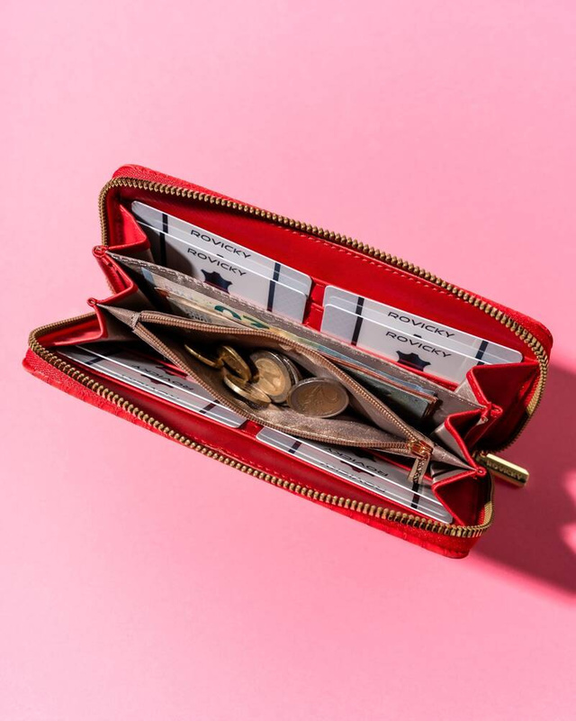 Duży Stylowy portfel damski na zamek od Rovicky