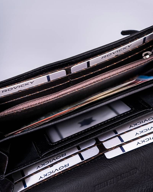 Rovicky portfel damski podłużny duży skóra eko i naturalna pikowany duży