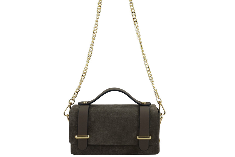 Zamszowa torebka Barberinis wizytowa - Beżowa ciemna