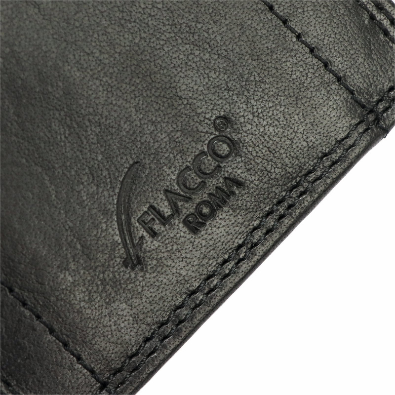 FLACCO męski portfel skóra naturalna składany kompaktowy pojemny