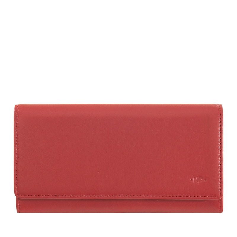 Nuvola Pelle Portfel damski z prawdziwej skóry Nappa z 11 kieszeniami na karty i zamkiem błyskawicznym