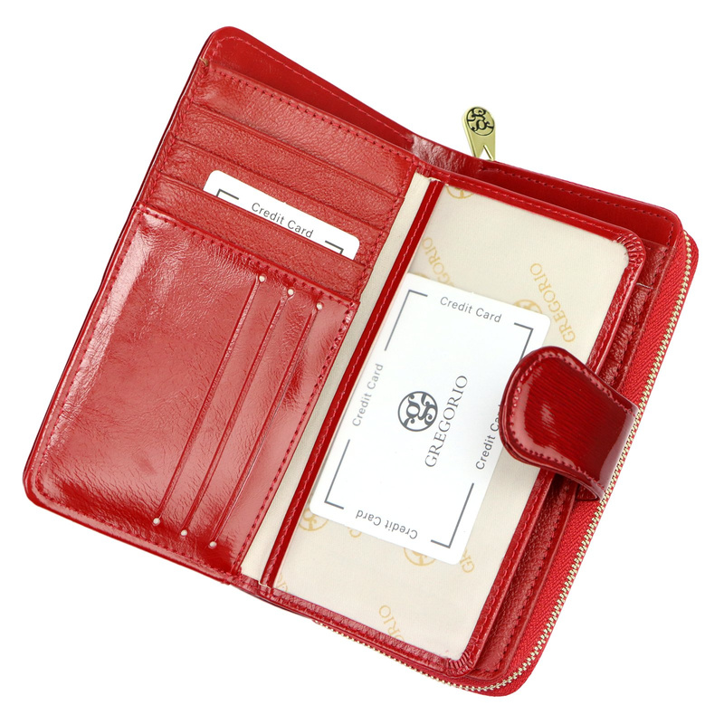 Gregorio duży portfel pionowy portmonetka za zatrzask liczne przegrody