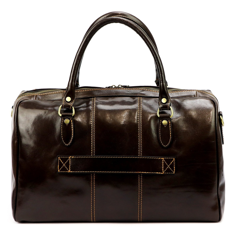 Gregorio podróżna torba skóra naturalna torba weekendowa duża z paskiem