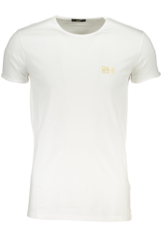 T-SHIRT MĘSKI Z KRÓTKIM RĘKAWEM KLASY CAVALLI BIAŁY