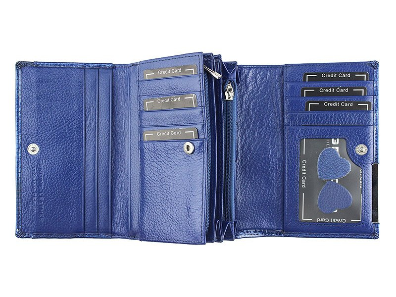 Gregorio lakierowana damska portmonetka skóra naturalna wzór krokodyla