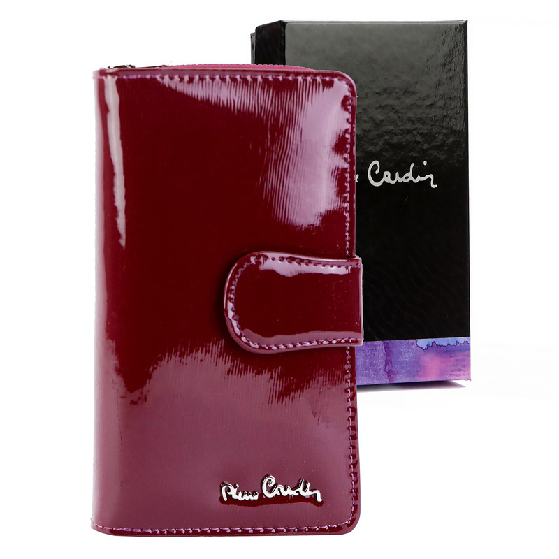 Pierre Cardin damski pionowy duży portfel skórzany podłużna portmonetka