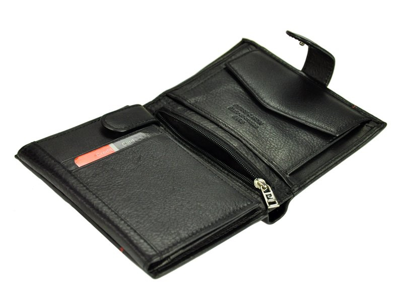 Portfel Skórzany Męski Duży Stylowy Czarny Skóra Naturalna Pierre Cardin