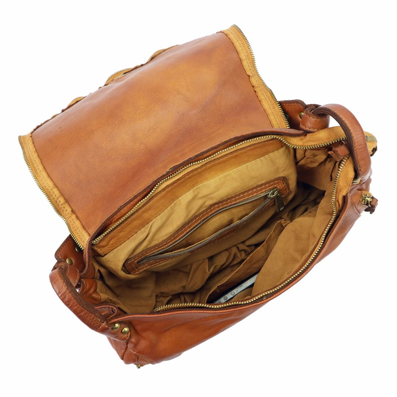 Pojemna damska skórzana listonoszka na ramię