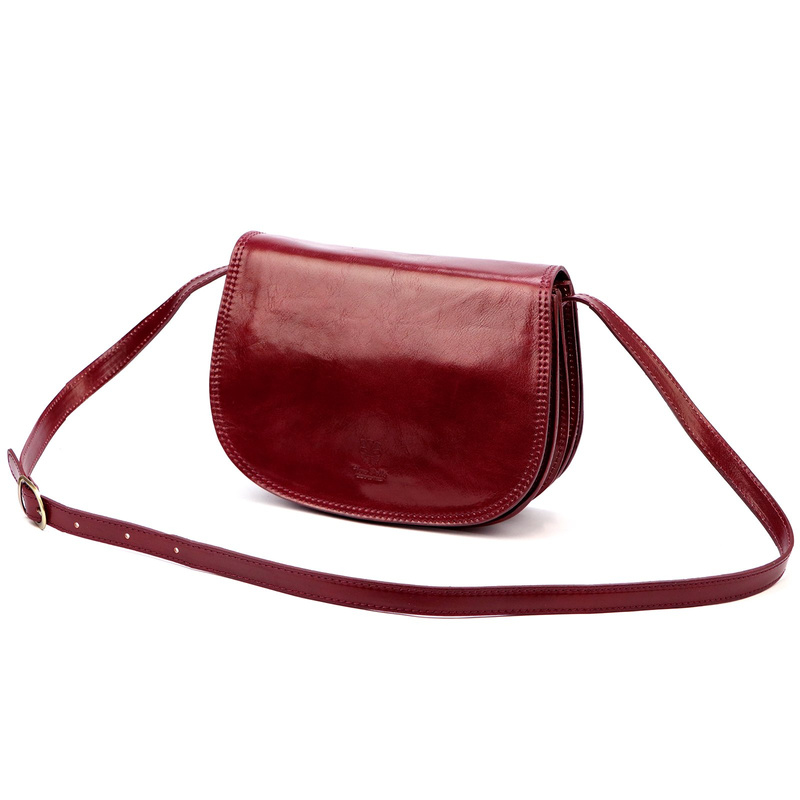 Florence Skórzana damska listonoszka przez ramię dwie komory kieszenie