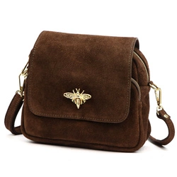 Damska skórzana mała zgrabna listonoszka torebka przez ramię Luka