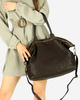 Duża torebka skórzana oversize style shopper bag - MARCO MAZZINI ciemny brąz caffe