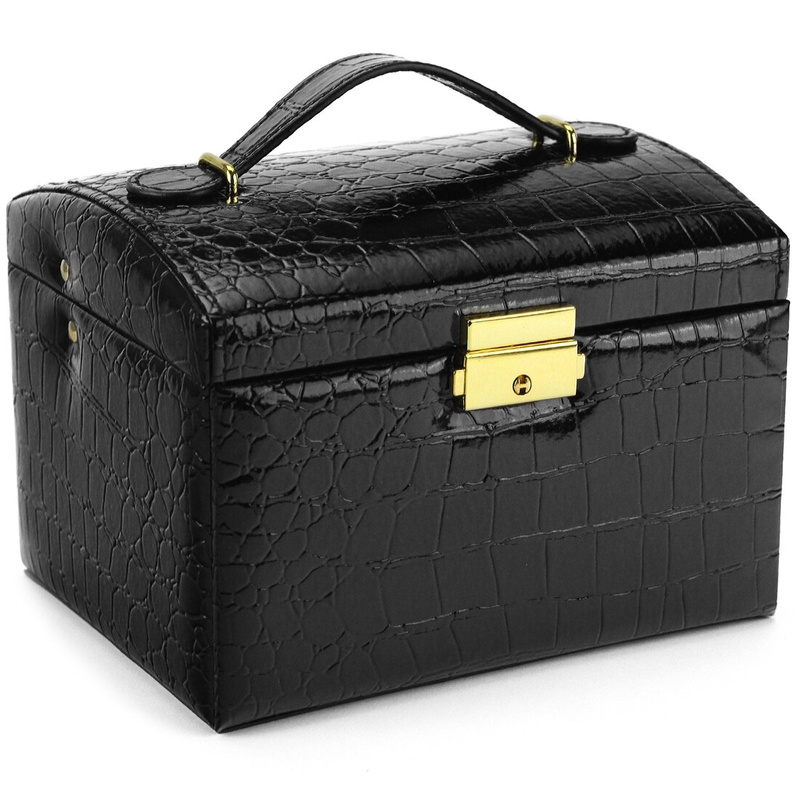 Eleganki kuferek ze skóry ekologicznej PATRIZIA BEAUTY-18013-BL