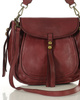Marco Mazzini Torebka classic saddle bag ze skóry naturalnej na ramie bordowa