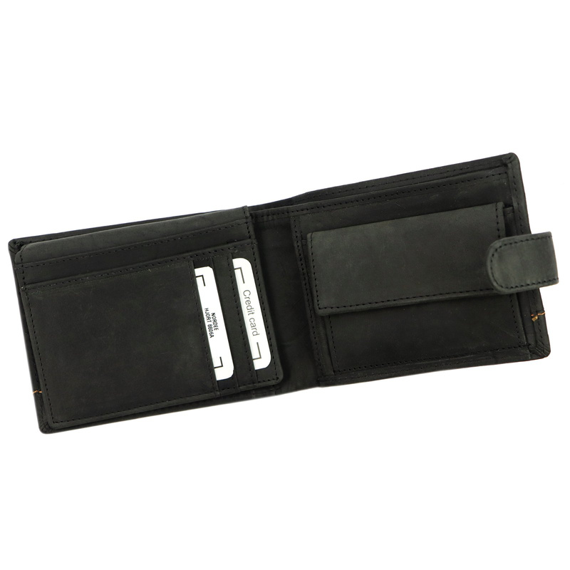 Nordee portfel męski skóra naturalna rozbudowany zamykany na zatrzask