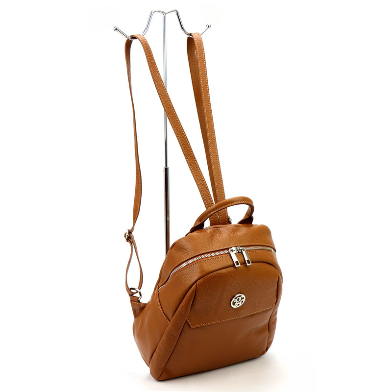 Gregorio damski miejski plecak-torebka skóra naturalna z kieszeniami