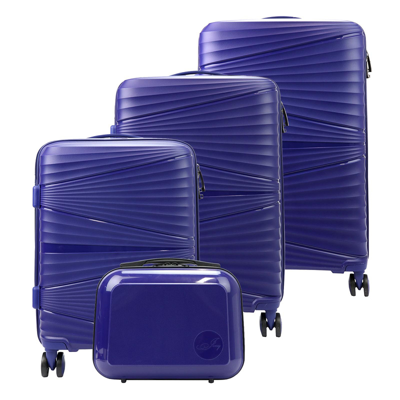 Jony zestaw trzech walizek podróżnych na kółkach z kosmetyczką ABS