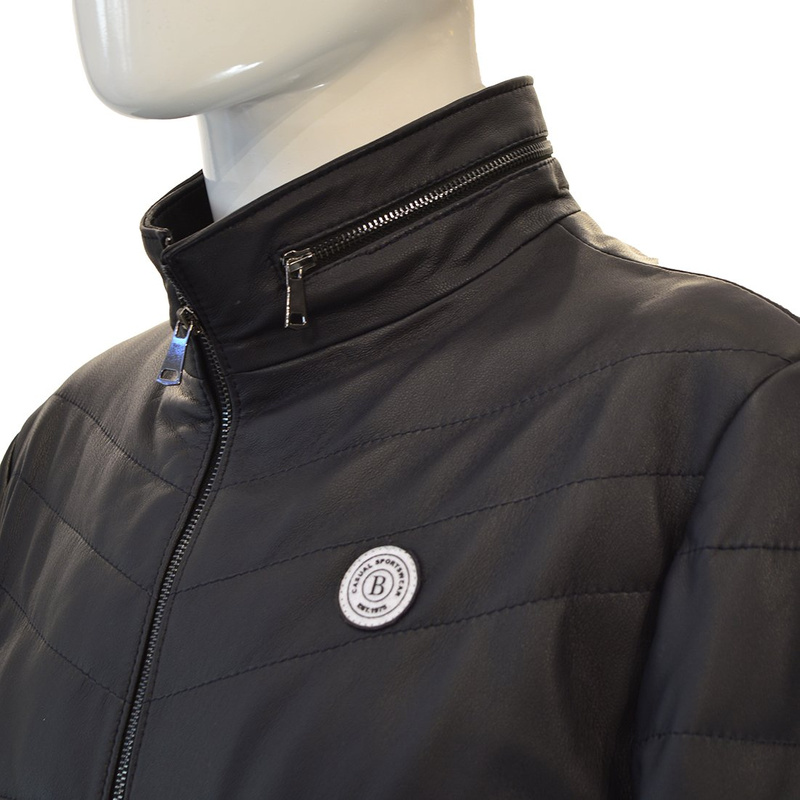 Bukowski całoroczna męska Kurtka skórzana Wojtek pikowana stójka dekolt