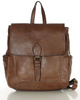 Plecak skórzany handmade z kieszeniami  - MARCO MAZZINI czekoladowy brąz