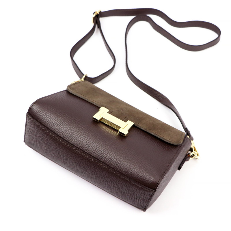 Damska listonoszka z ozdobną klamrą torebka przez ramię skórzana Luka