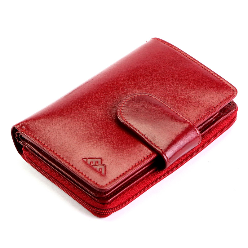 EL FORREST pionowa portmonetka skóra naturalna skórzany portfel RFID