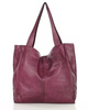 Torebka miejska shopper bag skóra naturalna handmade MARCO MAZZINI bordowa