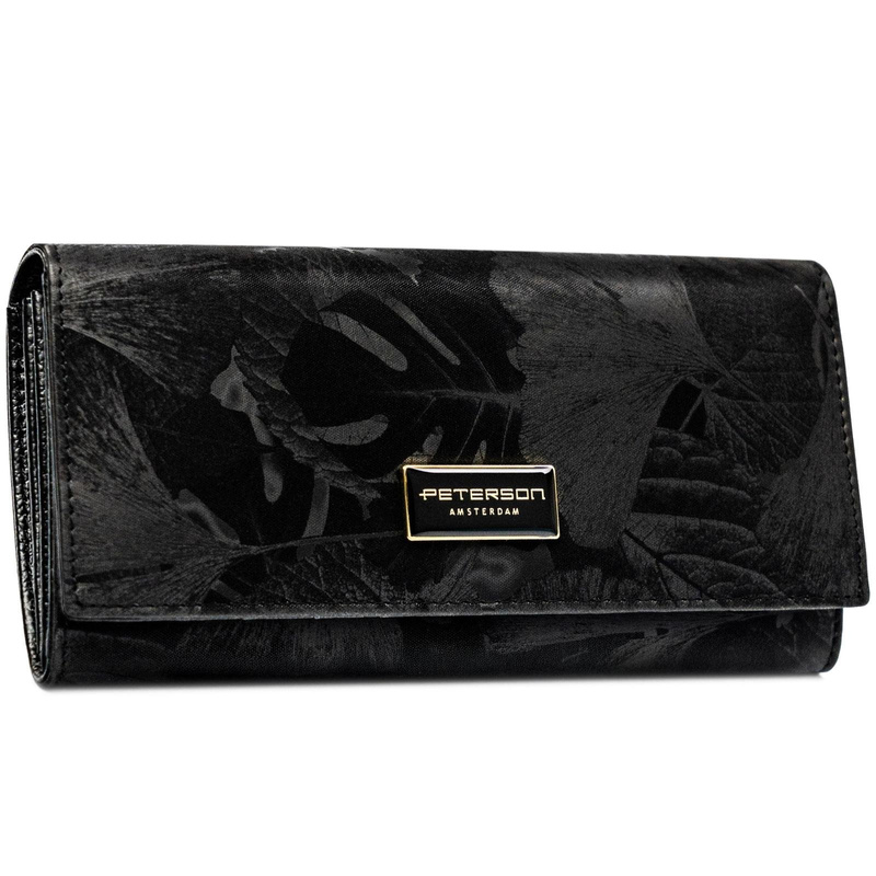 skóra naturalna + Damski portfel ze skóry ekologicznej Peterson PTN PS122-MLF