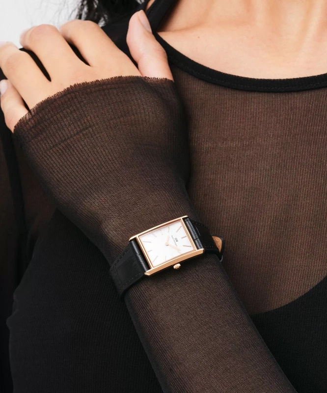 ZEGAREK DAMSKI DANIEL WELLINGTON Bound Black Crocodile Rose Gold  DW00100693 + BOX