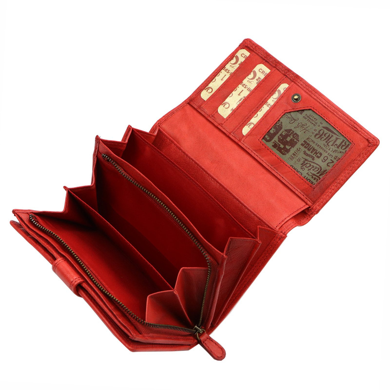 Route 66 damski portfel podłużny skóra naturalna pojemna portmonetka