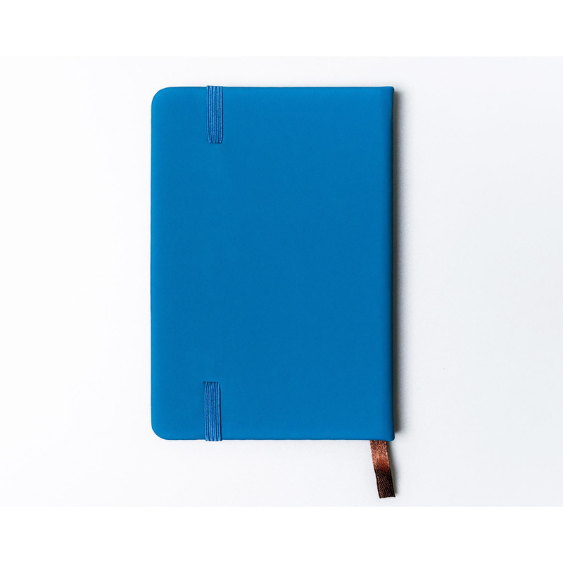 Niebieski notes w formacie A6 zadrukowany w linie - Peterson