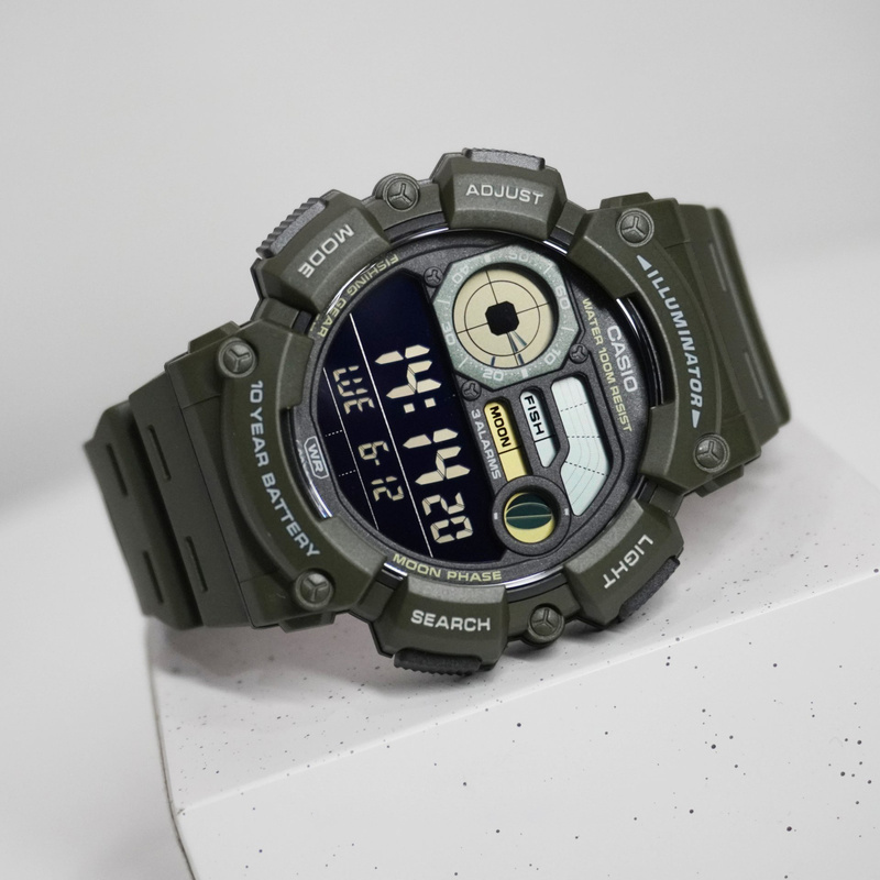 ZEGAREK MĘSKI CASIO Digital Moonphase WS-1500H-3B + BOX