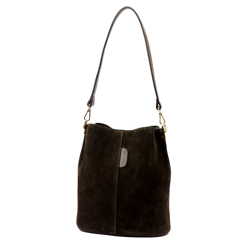 Luka Skórzana Zamszowa damska listonoszka z organizerem torebka przez ramię