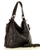 Torba skórzana wysokogatunkowa na ramię styl miejski shoulder leather bag - MARCO MAZZINI czarna