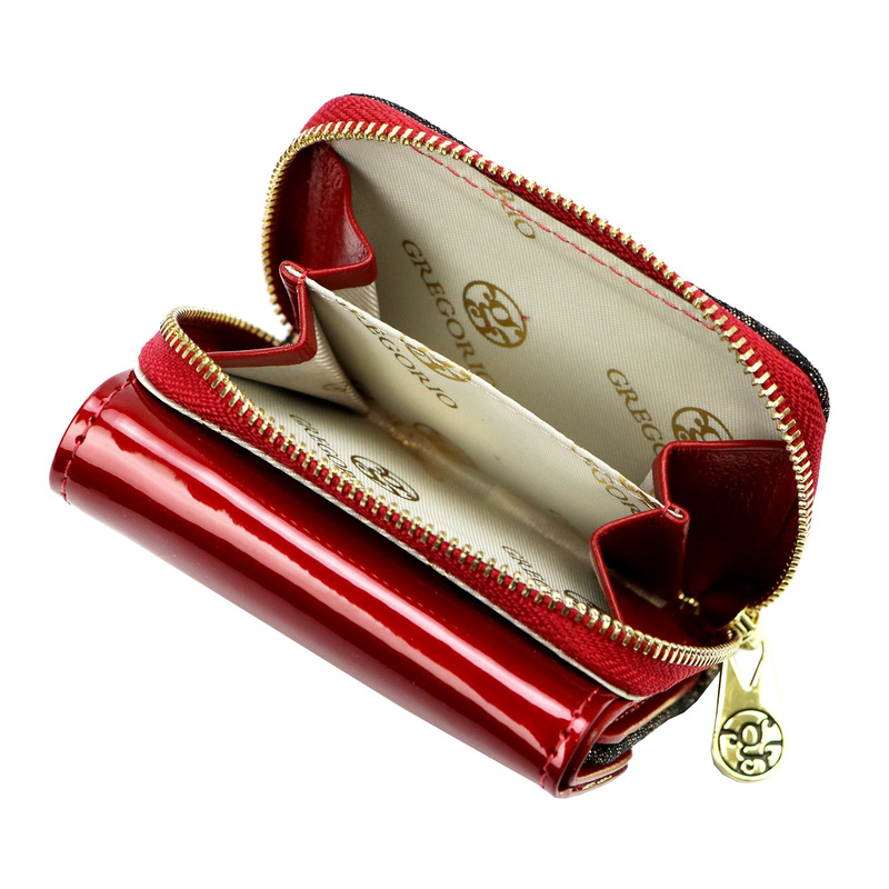 Gregorio damska mała portmonetka skórzany stylowy portfel wzór skóra węża