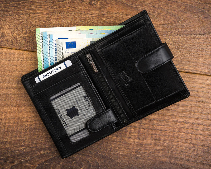Duży elegancki skórzany męski portfel Rovicky RFID