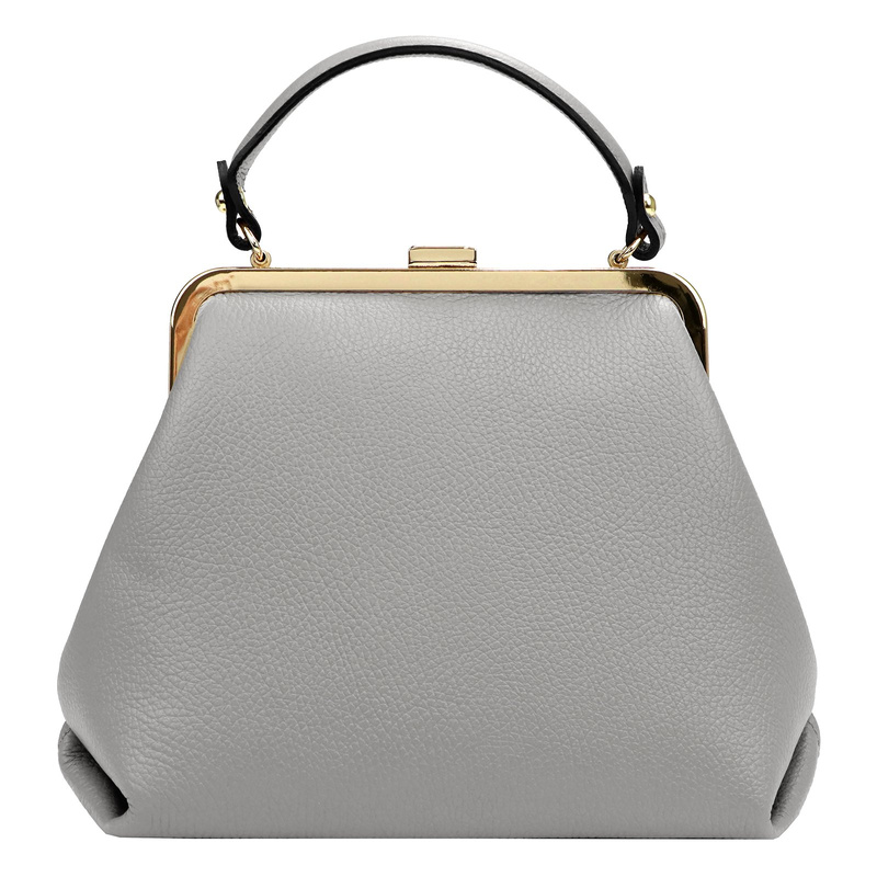 Luka mały kuferek damski skórzana torebka do ręki na bigiel z paskiem