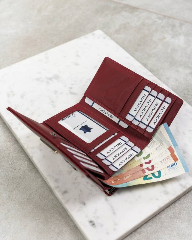 4U Cavaldi Lakierowany Duży portfel damski ze skóry naturalnej portmonetka