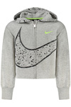 Bluza Nike z zamkiem błyskawicznym dla dziewcząt, szara