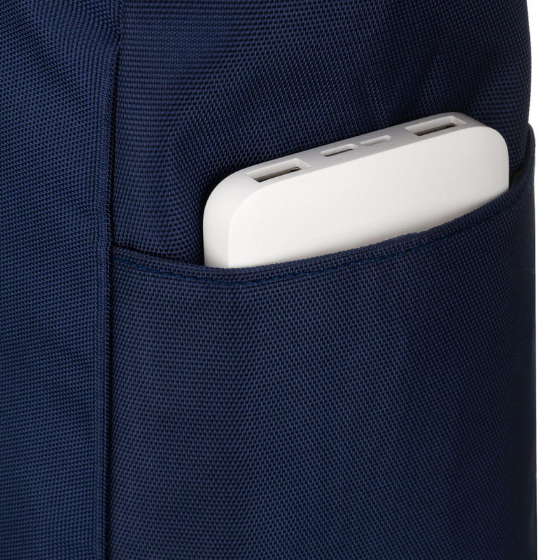 Shopperka damska w granatowym kolorze, jednokomorowa i zamykana suwakiem - Peterson