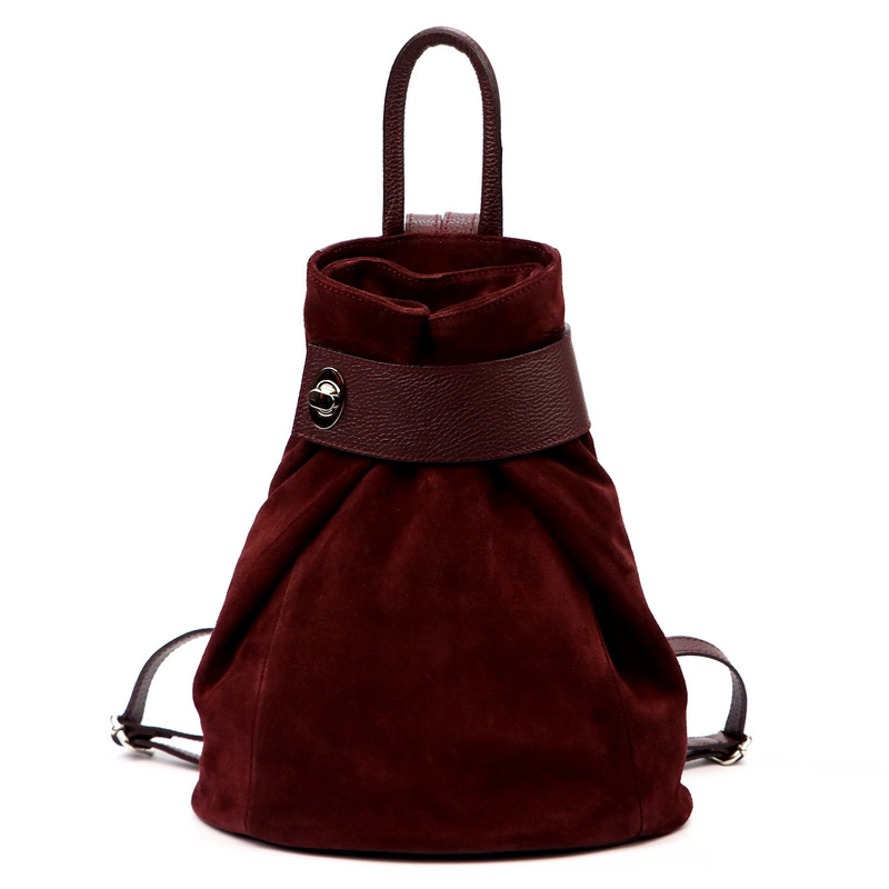 Vera Pelle damski plecak miejski ze skóry naturalnej z kieszeniami