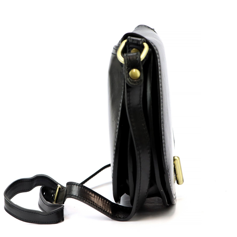 Florence Skórzana damska listonoszka torebka na ramię dwukomorowa z klapą