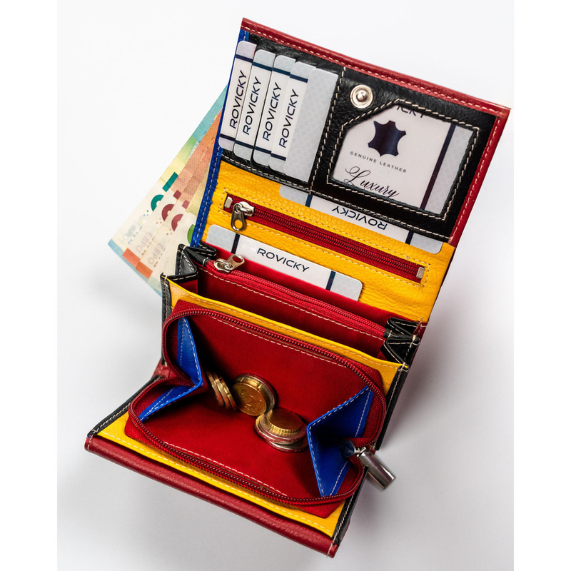 Zgrabna damska portmonetka skórzana z RFID Rovicky