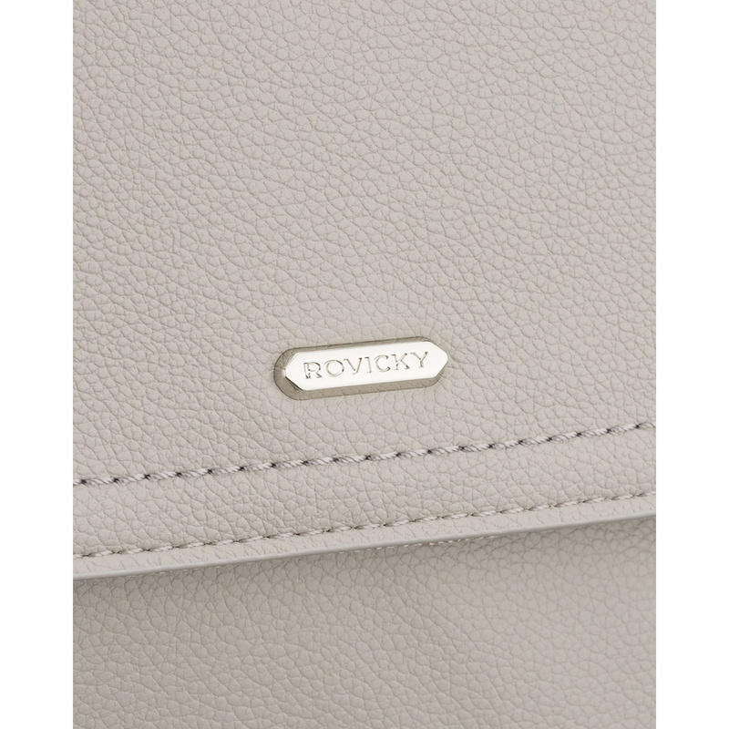 Szary, miejski plecak damski ze skóry ekologicznej - Rovicky