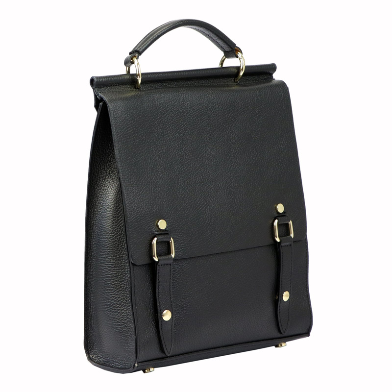 Luka plecak miejski damski skóra naturalna styl vintage z kieszeniami