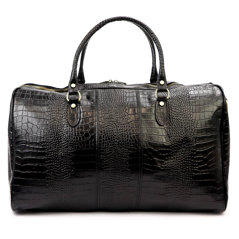 Gregorio Podróżna duża torba skórzana weekendowa dopinany pasek kieszenie