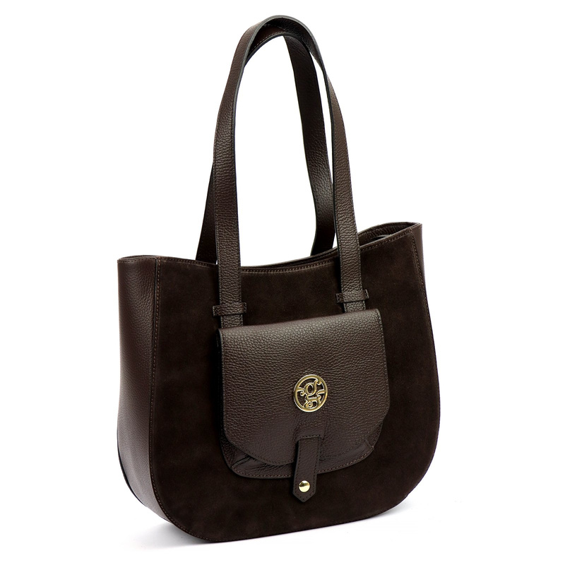 Gregorio duża Skórzana damska shopperbag torebka na ramię z kieszenią