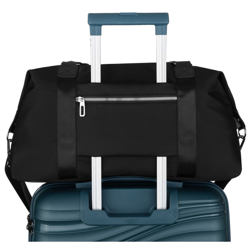 Damska torba treningowa z poliestru w czarnym kolorze zamykana suwakiem - Peterson