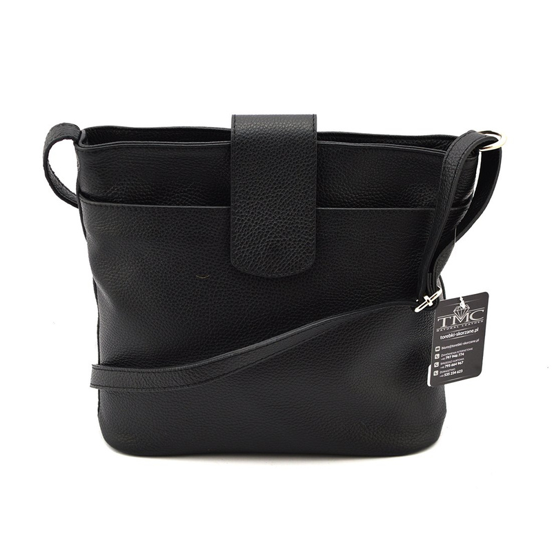 Skórzana damska listonoszka zapinana przez ramię